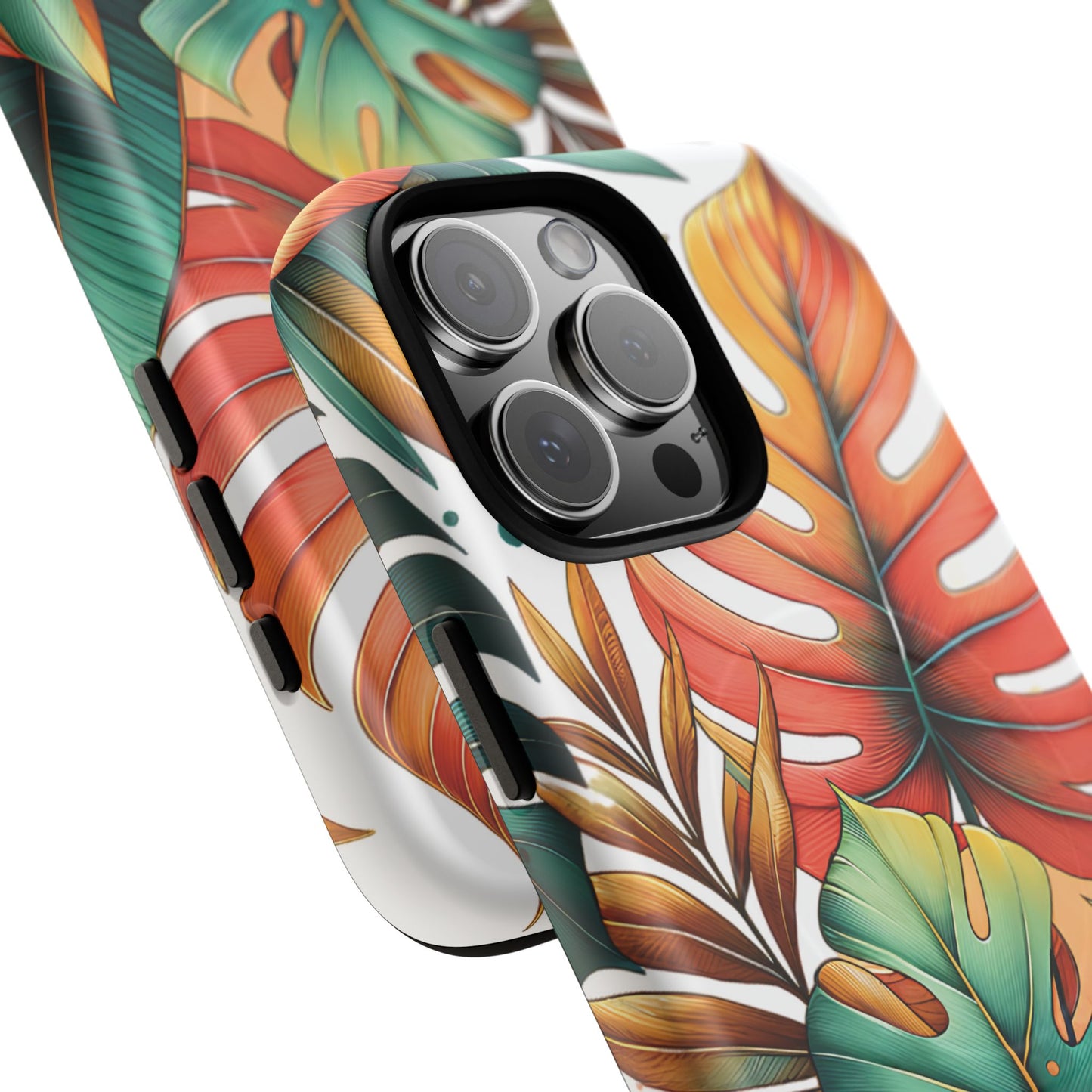 Tropical Monstera Leaf Phone Case - Stylish Tough Magnetic Cases, Floral Protection, Summer Vibe, Gift for Nature Lovers, Trendy Mobile Accessories