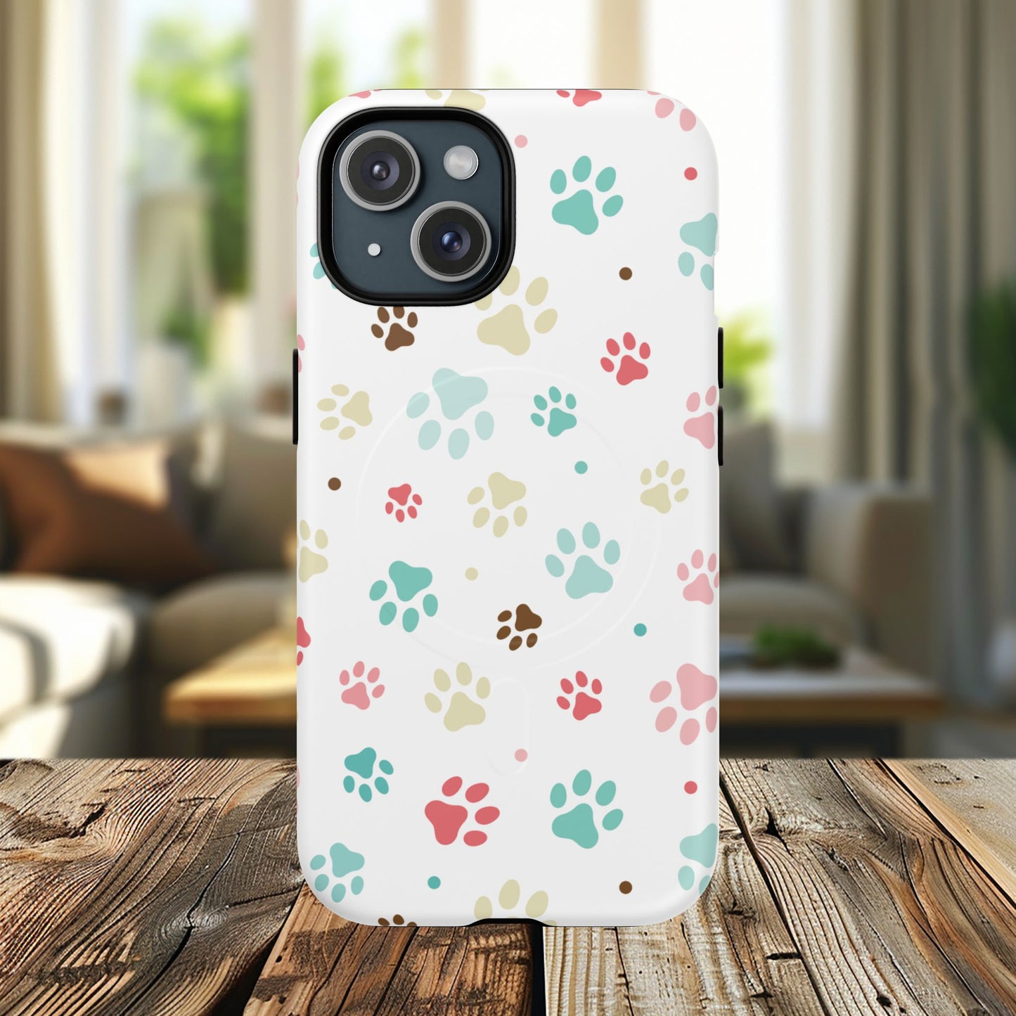 Pet Lover Magnetic iPhone Case - Cute Paw Print Design, Tough Magnetic Cases for Dog and Cat Owners, Gift for Animal Lovers