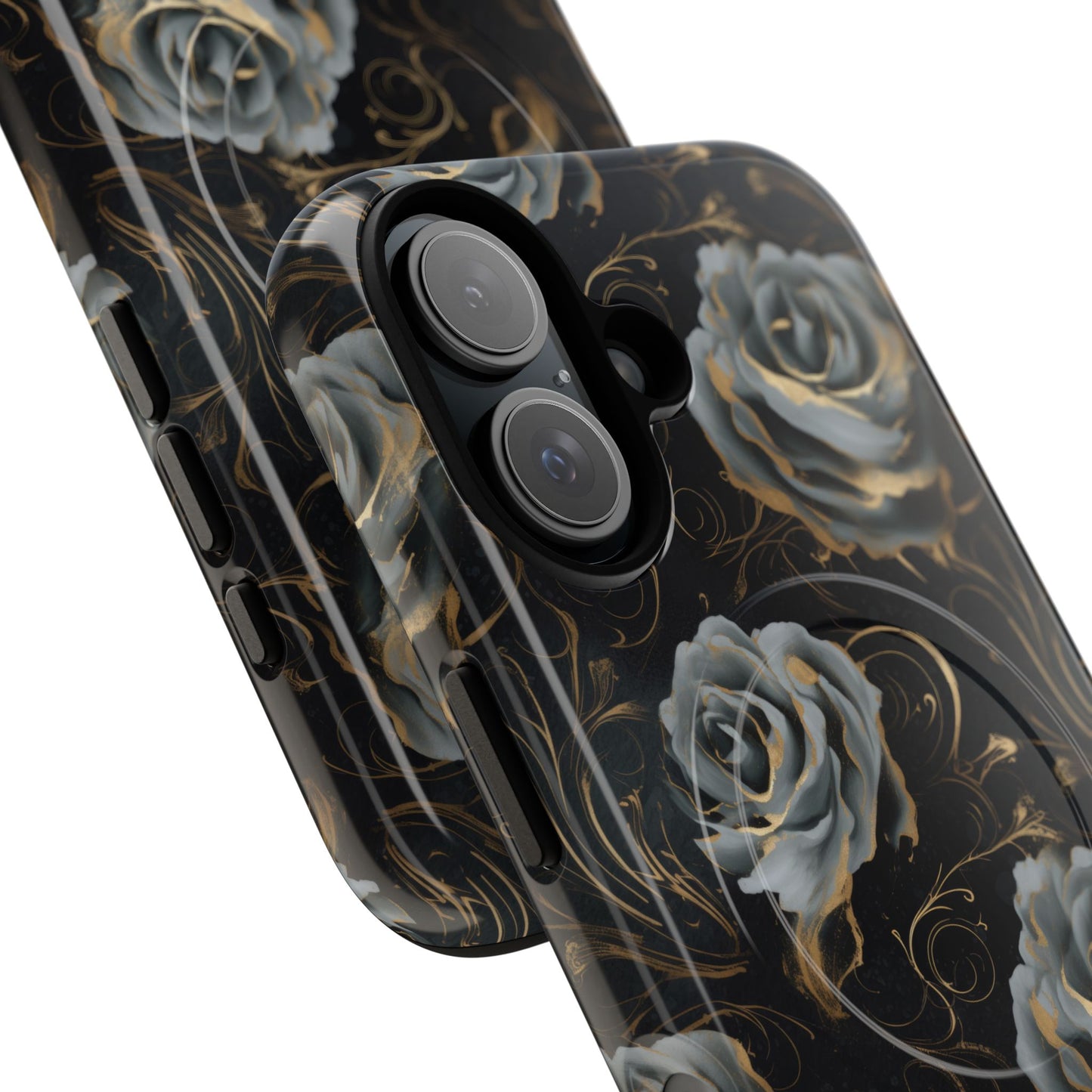 Midnight Bloom Tough iPhone Magnetic Cases,  iPhone 14, iPhone 15, iPhone 16, Pro, Pro Max, Plus MagSafe Case, Protective Tech Accessories, Gift for Her, Floral Design