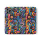 Psychedelic Visions Vibrant Art Flip iPhone and Samsung Phone Case - Colorful Faces Design for Phone Protection