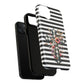 Grace in Bloom Tough Magnetic iPhone Case with Floral Cross Design, Boho iPhone Cover, Striped iPhone Case, Unique Religious Gift, Trendy Cell iPhone Accessory.