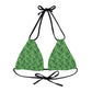 Green Tropical Bliss Strappy Triangle Bikini Top (AOP)- (PY)