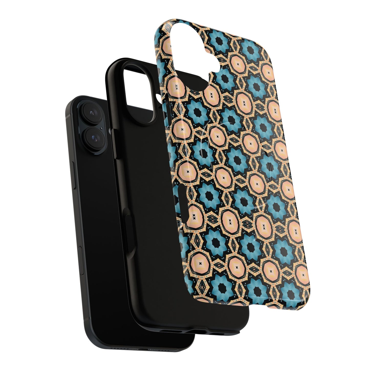 Sahara Star Mosaic Colorful Geometric iPhone Cases, Tough Magnetic iPhone Cases, Vibrant Design iPhone Cover, Durable iPhone Protection, Stylish Tech Accessories.