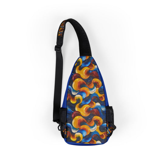 Vibrant Cosmic Swirl Patterned Chest Bag - Stylish Sling for Everyday Adventures, Cross Body Sling Bag, Chest Bag, Crossbody Backpack, Travel Bag