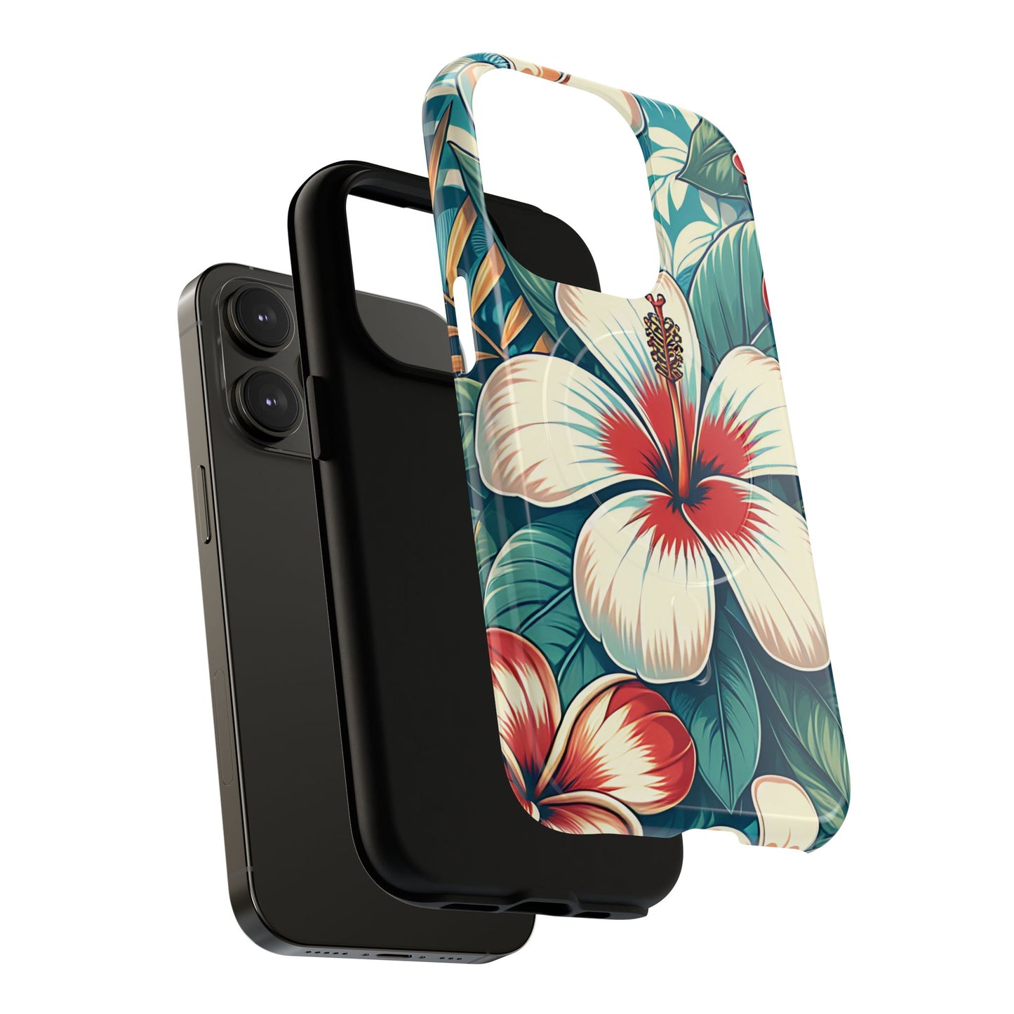 Tropical Hibiscus MagSafe® iPhone® Tough Case - Stylish Phone Protection Gift for Nature Lovers, Vibrant, Summer Vibes.
