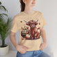 Autumn Highland Cow Charm Unisex Jersey Short Sleeve Tee