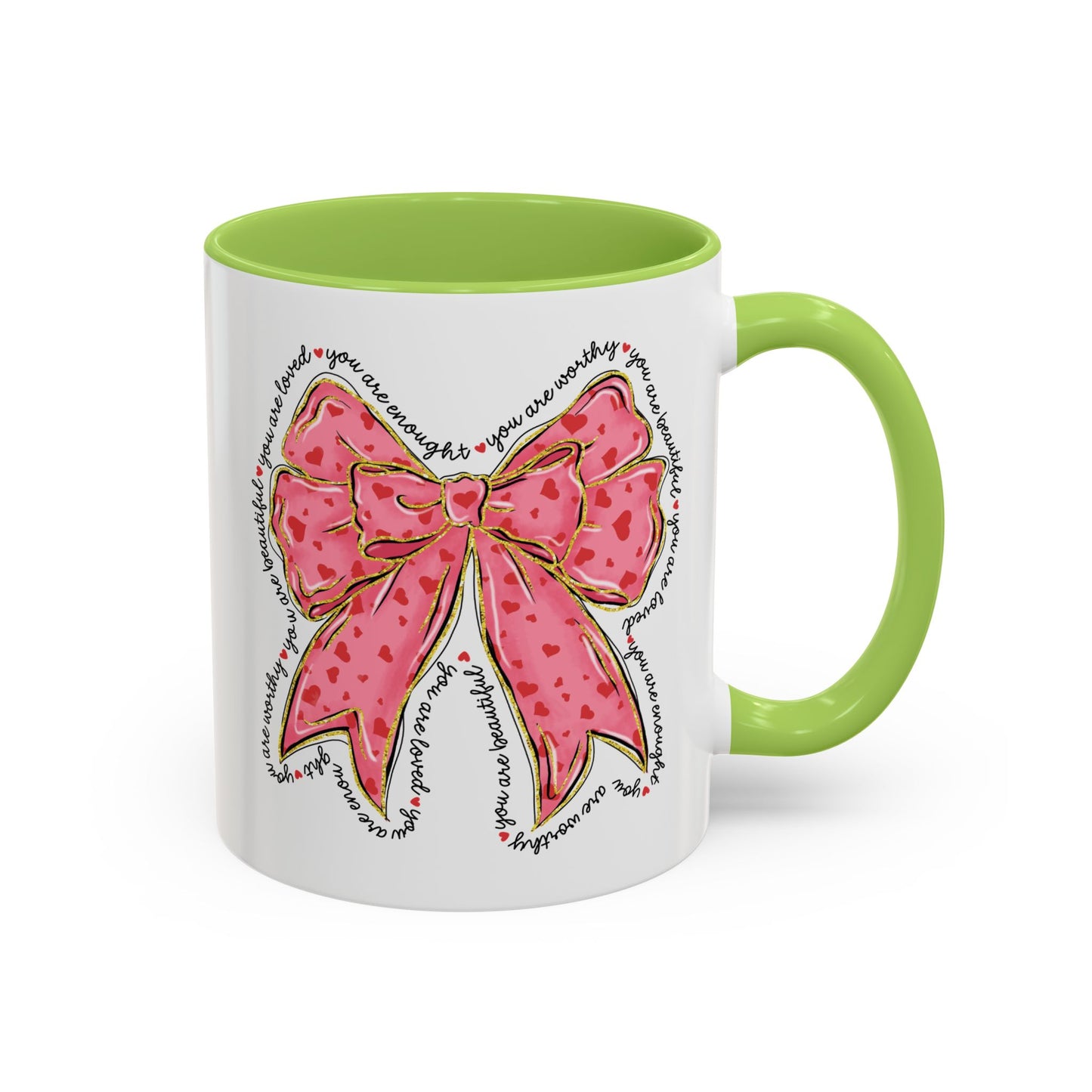 Affirmation Bow Accent Coffee Mug (11oz).