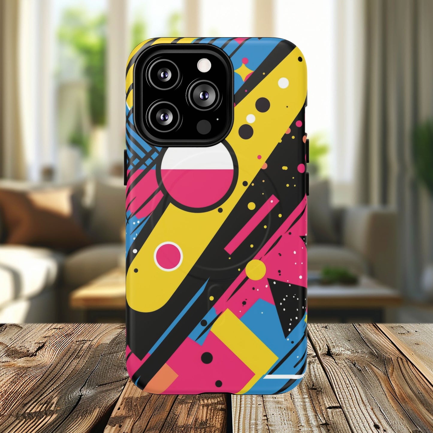 Electric Motion Mix iPhone Cases for Creative Souls | Tough iPhone Magnetic Cases, Stylish Protection, Unique iPhone Accessories, Gift for Art Lovers, Retro Vibes