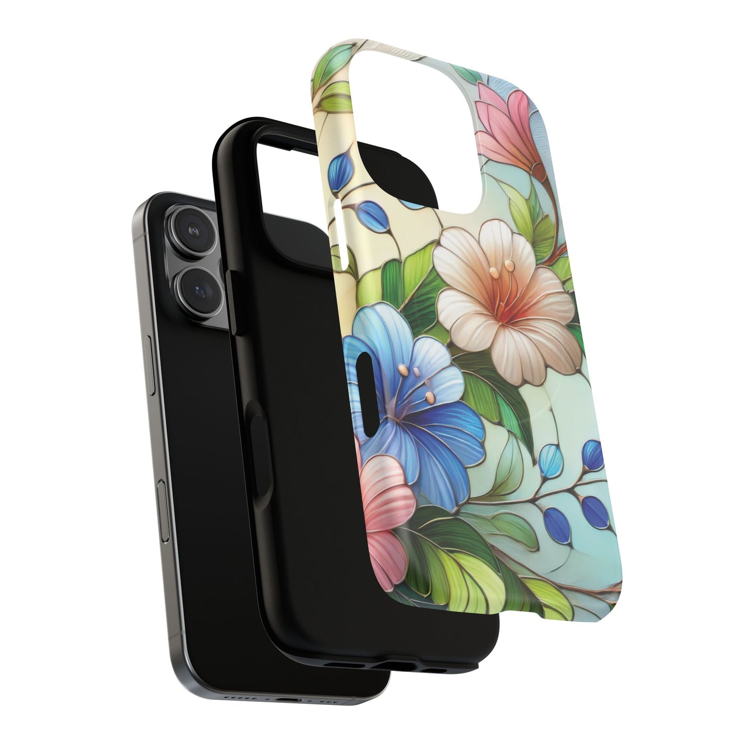 Rose Petal Mosaic Tough iPhone Magnetic Case, Durable Protection, Stylish iPhone Design, Gift for Her, Nature Lover, Unique Stained Glass  Accessory