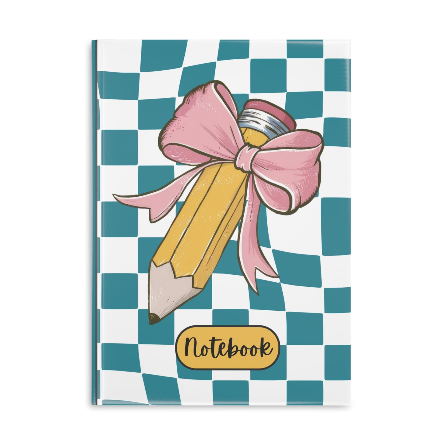 Teal Checkered Charm A Hardcover Notebook (PY)