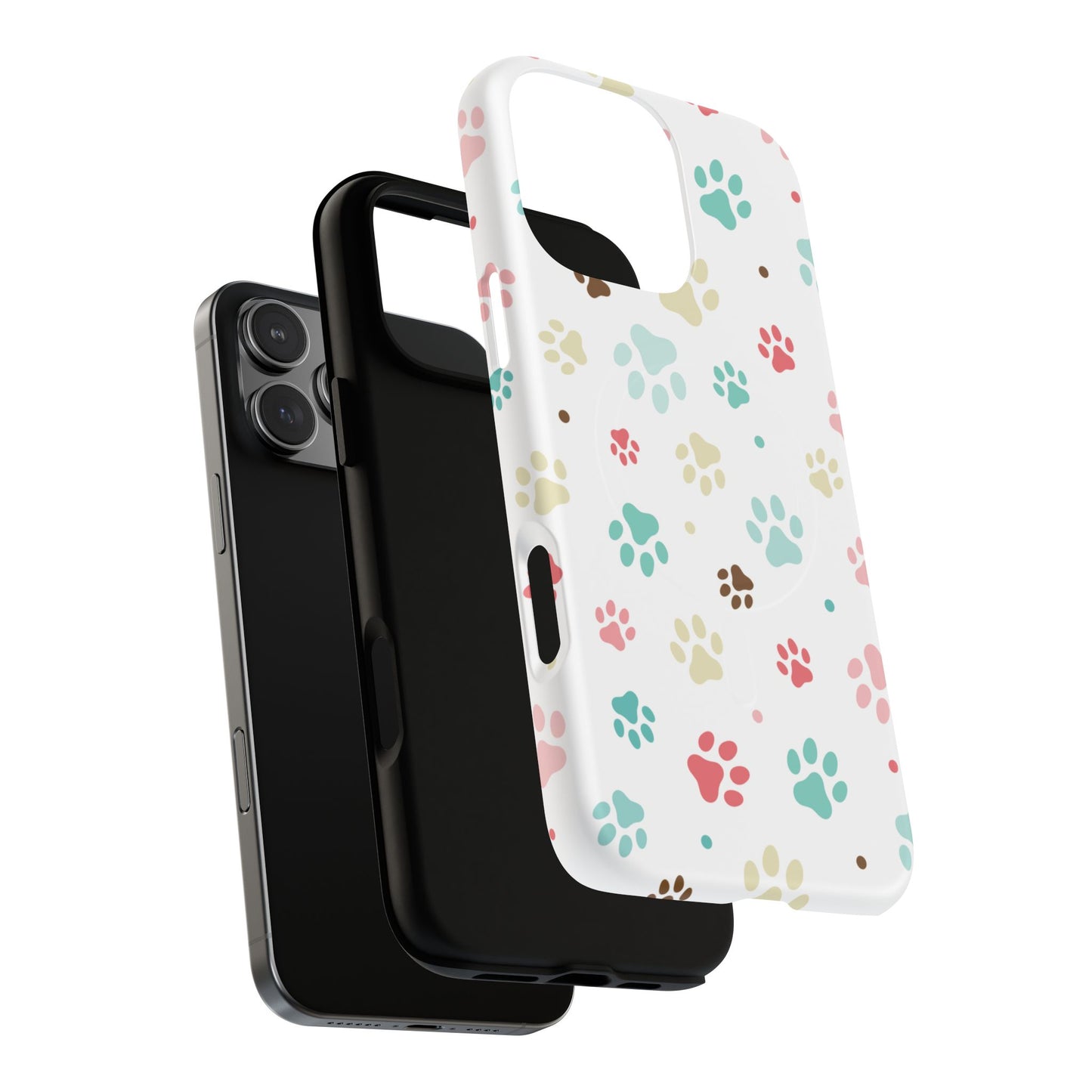 Pet Lover Magnetic iPhone Case - Cute Paw Print Design, Tough Magnetic Cases for Dog and Cat Owners, Gift for Animal Lovers