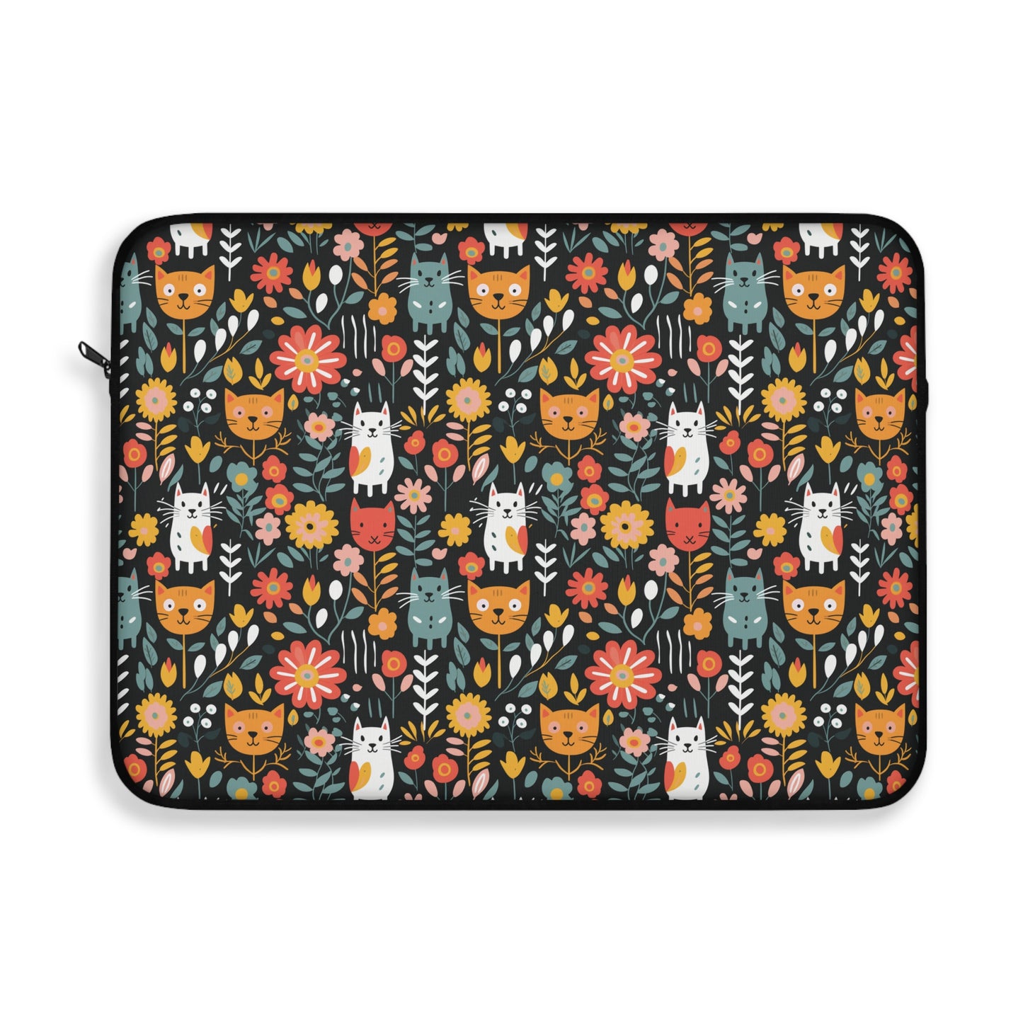 Whimsical Feline Garden Laptop Sleeve