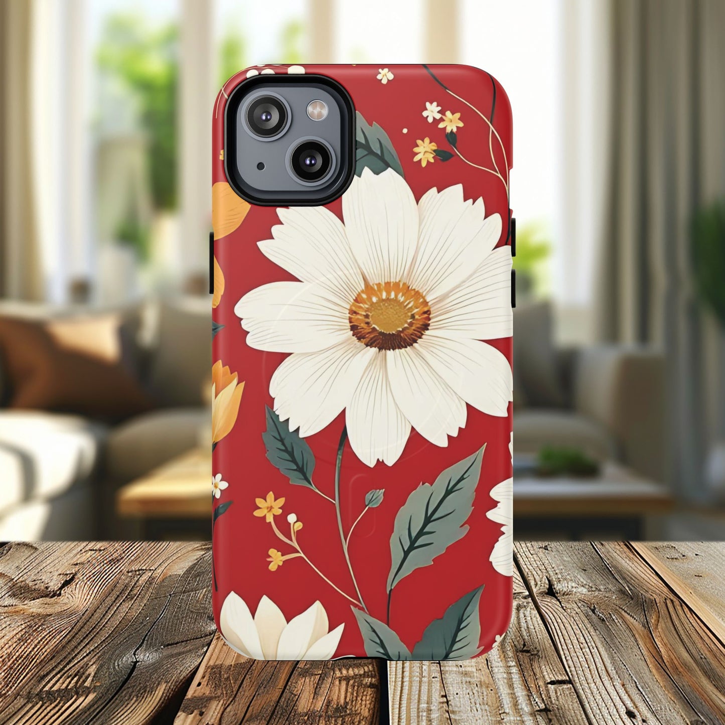 Floral Fusion Tough Magnetic Phone Case | Flower Design, Durable Protective Cover, Gift for Her, Spring Style, Unique Phone Accessory.