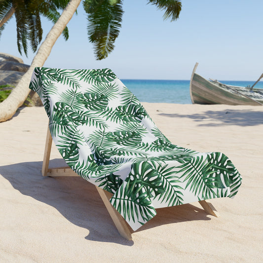 Tropical Bliss White Beach Towel