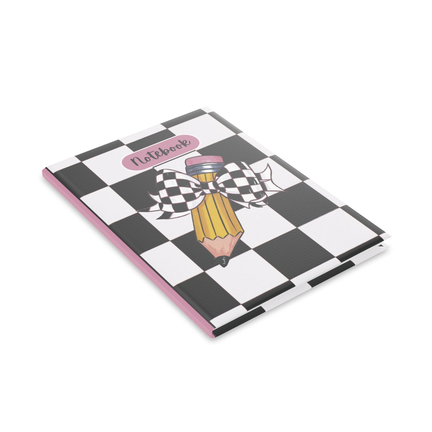 Black Checkered Charm Hardcover Notebook with Puffy Covers (PY)