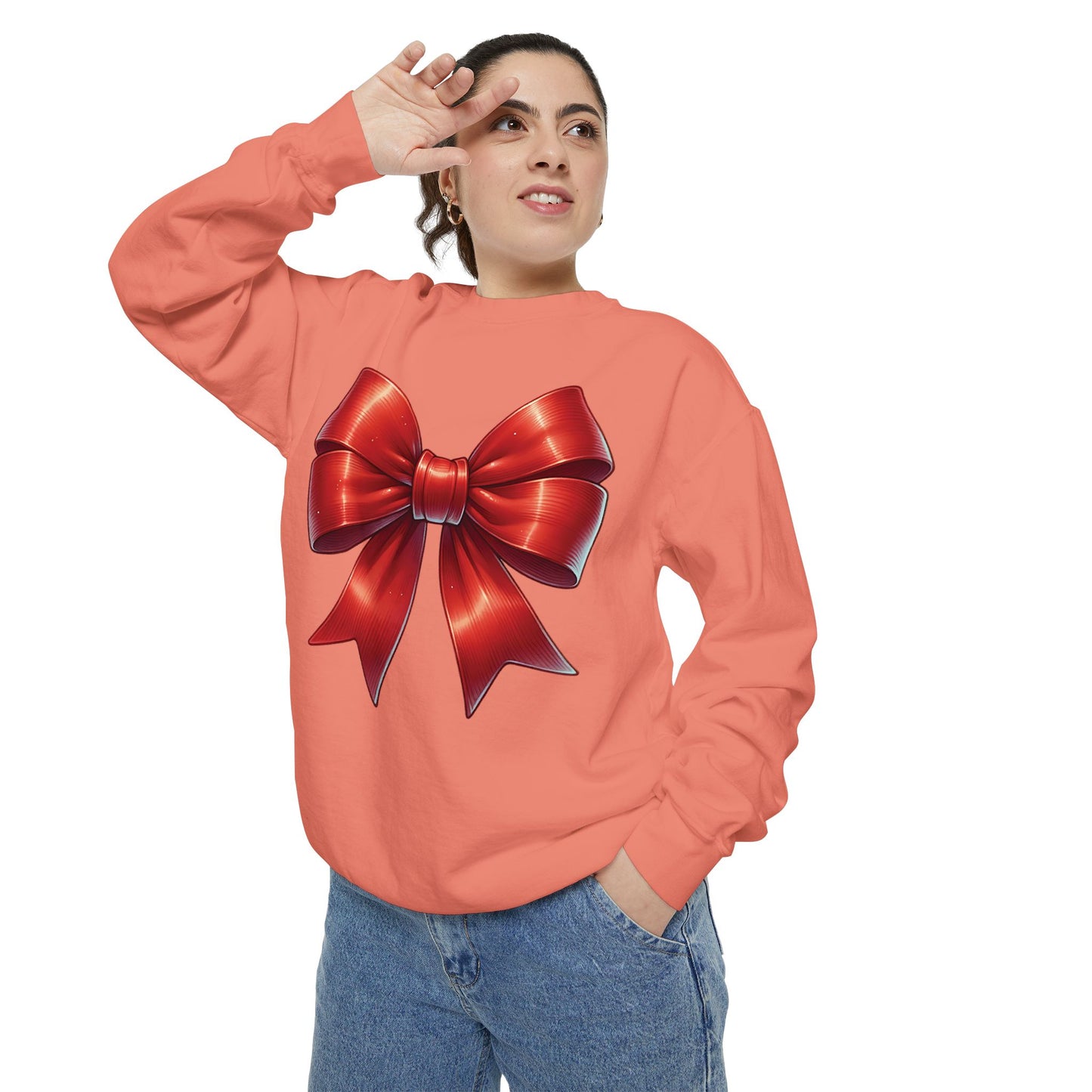 Bow Charm Valentines Unisex Comfort Colors Garment-Dyed Sweatshirt