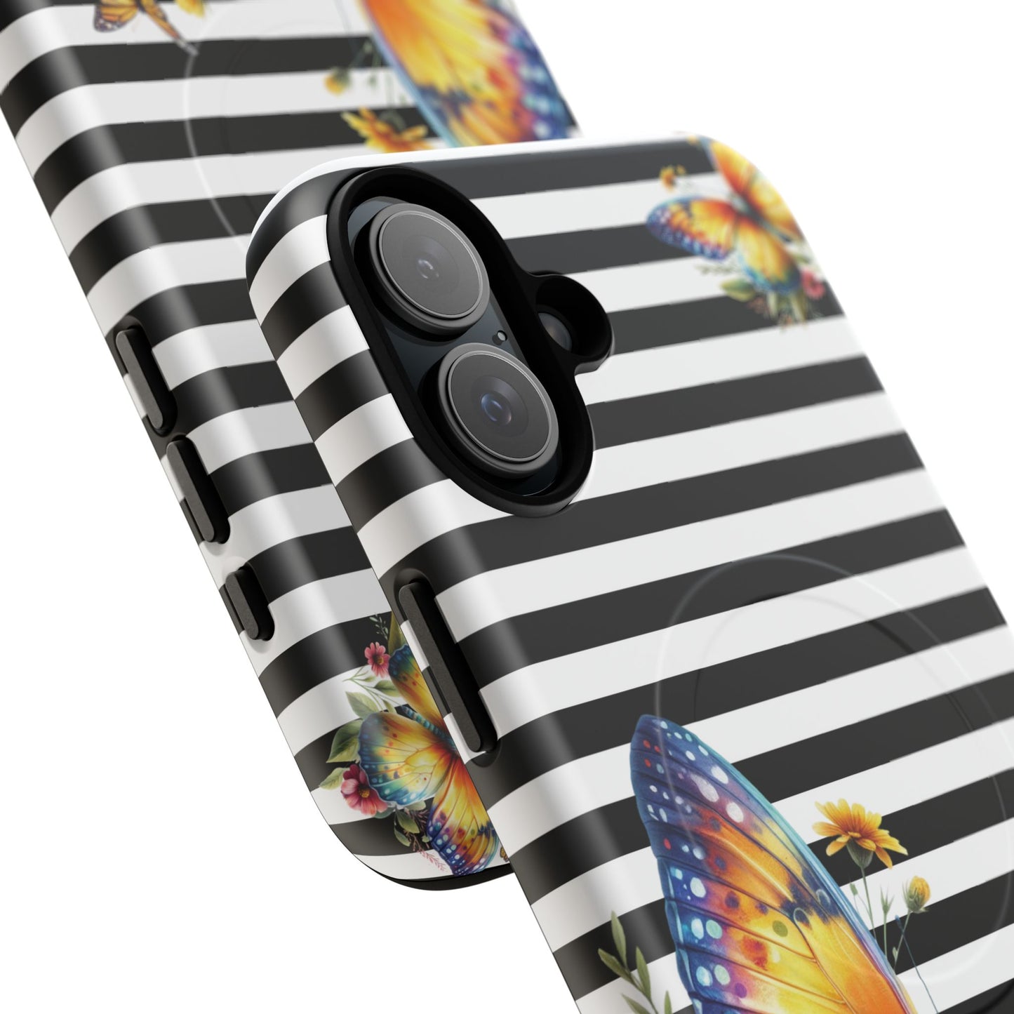 Botanic Flight Tough iPhone Magnetic Cases, Floral iPhone Cover, Stylish Tech Accessory, Gift for Nature Lovers, Butterfly Design, Unique Phone Protector