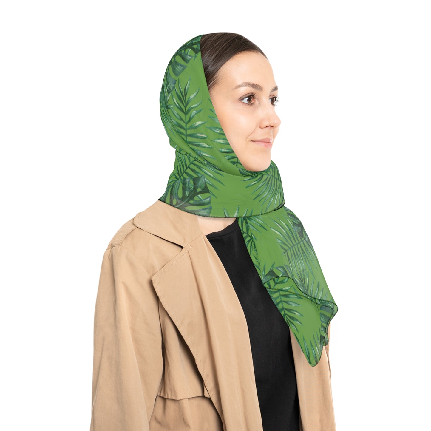 Green Tropical Bliss Poly Scarf