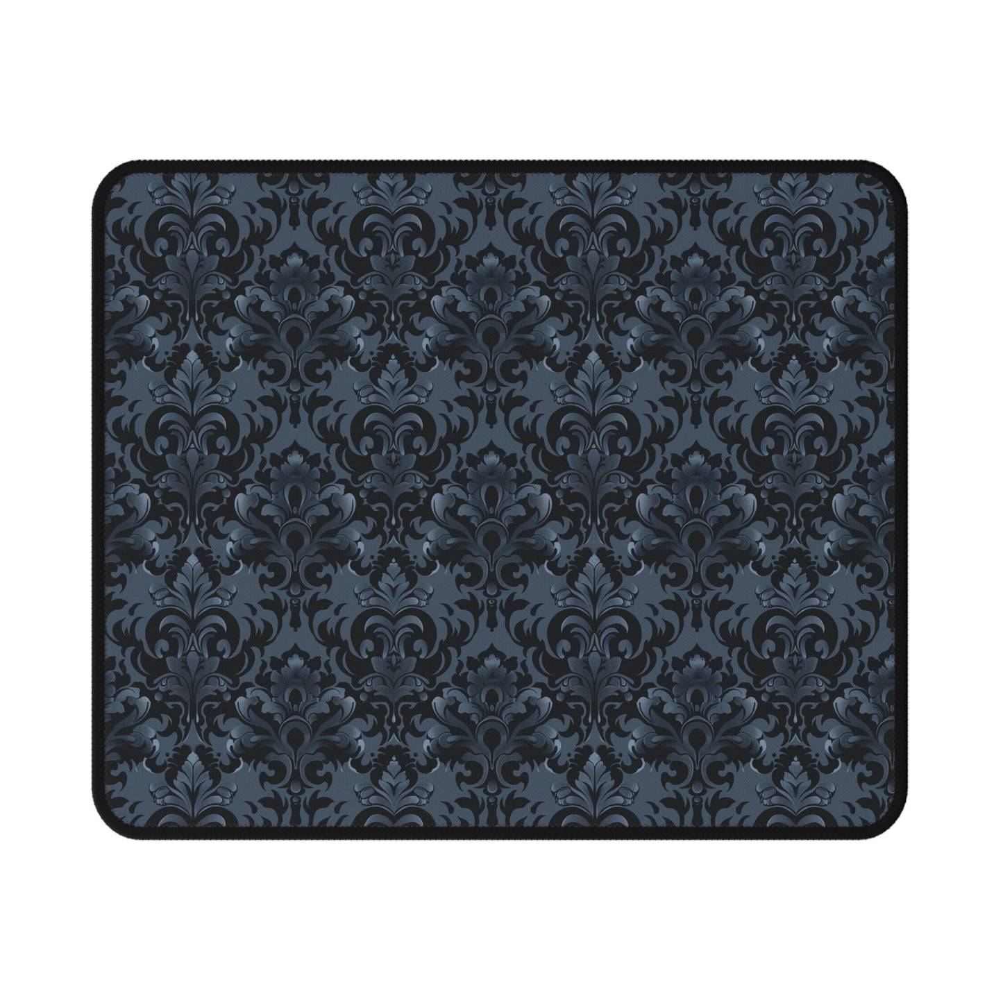 Opulent Dusk  Elegant Non-Slip Gaming Mouse Pad - Stylish Black Damask Design.
