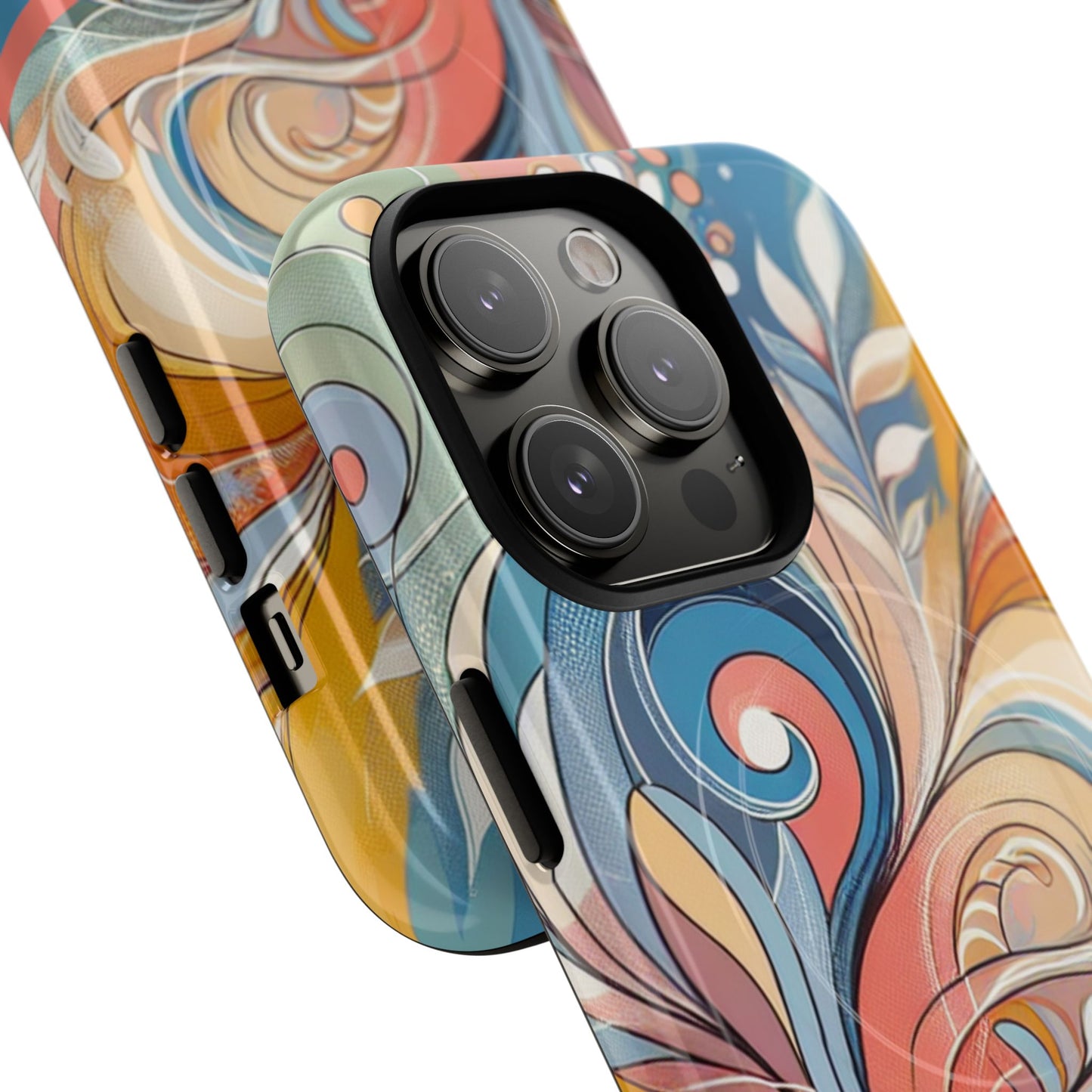 Personalized Sunset Garden Whirl Tough iPhone Magnetic Case for iPhone, Artistic Phone Cover, Durable Protection, Gifts for Her, Unique Style