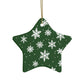 Green Snowflake Elegance Ceramic Ornaments (1pcs, 5pcs, 10pcs, 20pcs)