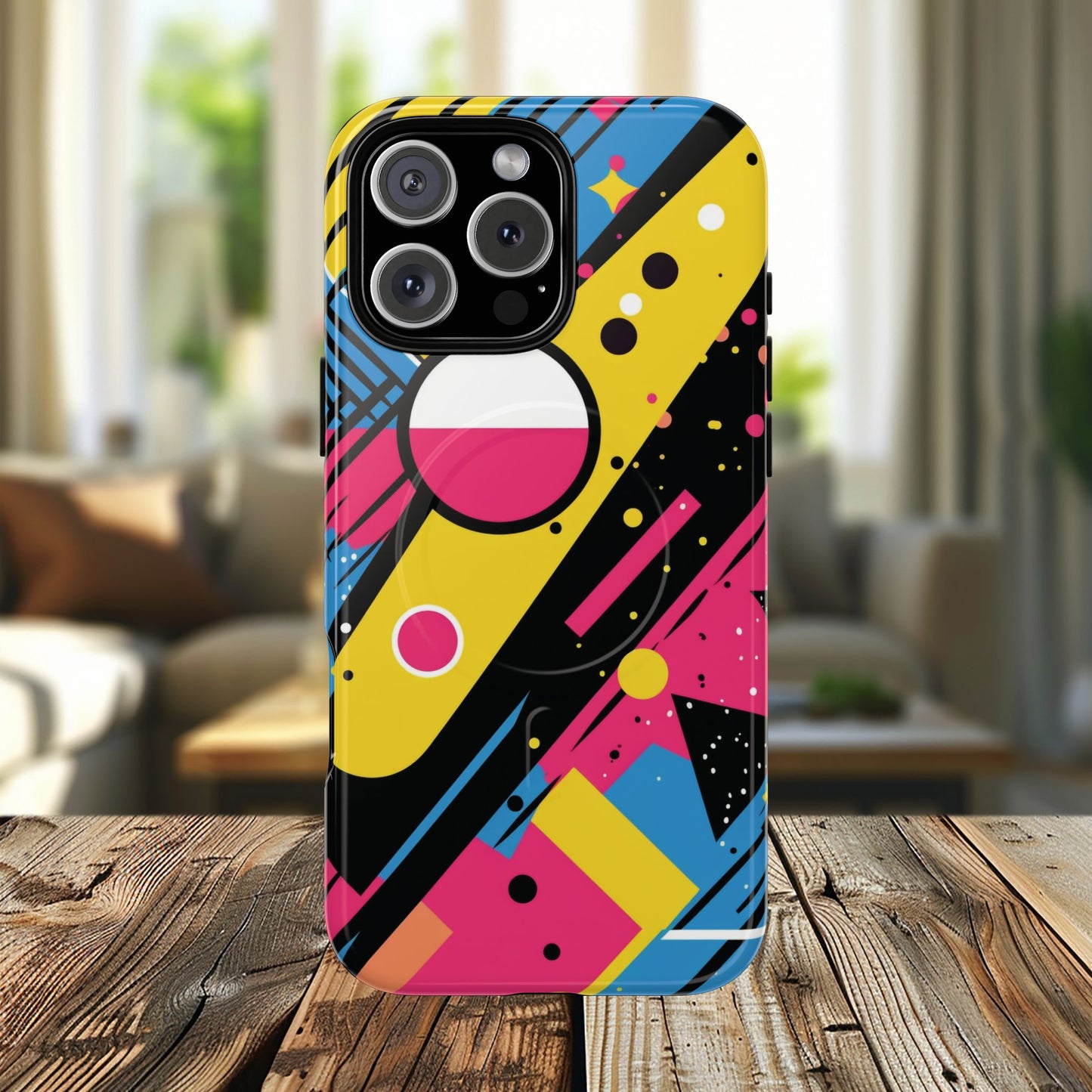Electric Motion Mix iPhone Cases for Creative Souls | Tough iPhone Magnetic Cases, Stylish Protection, Unique iPhone Accessories, Gift for Art Lovers, Retro Vibes