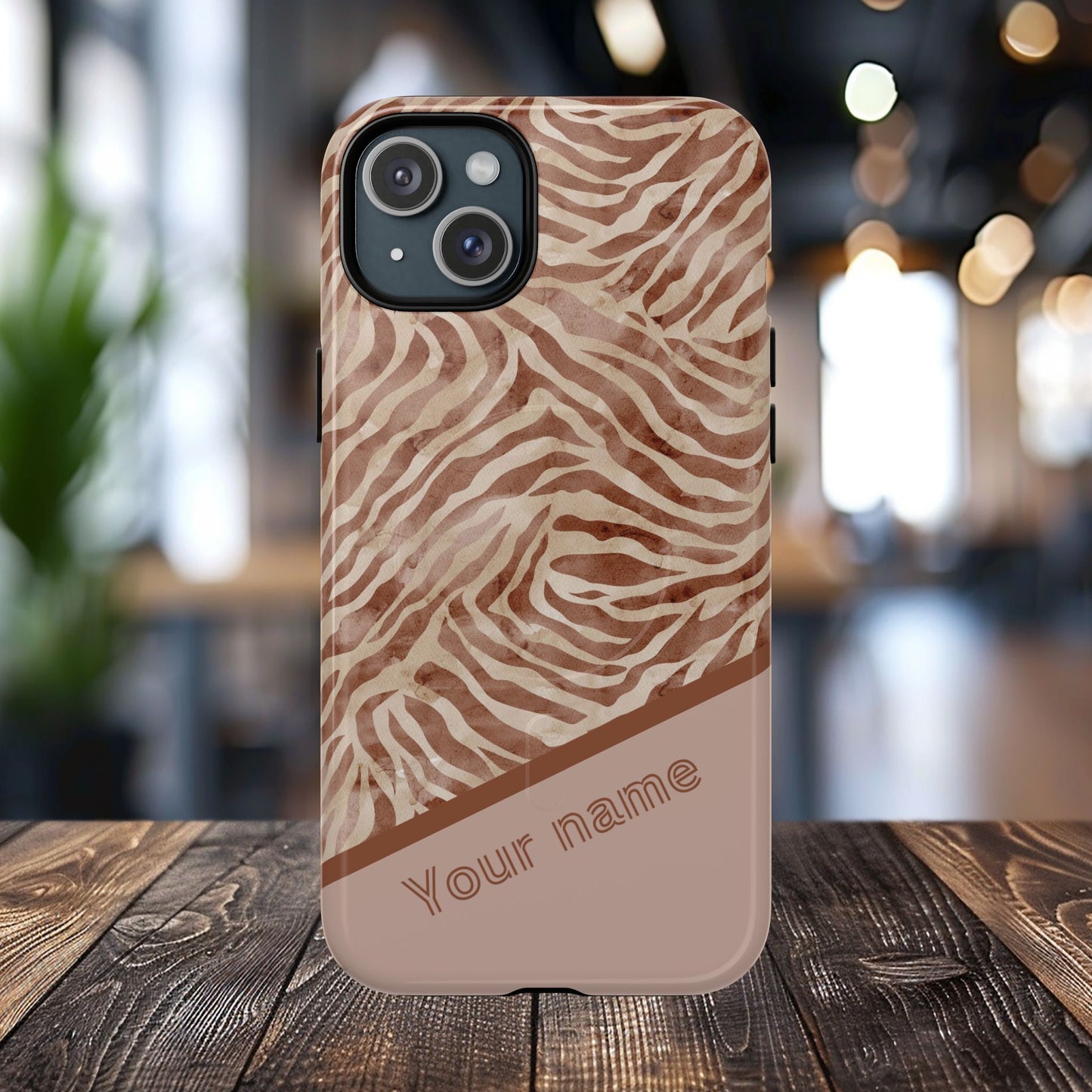Personalized Zebra Print - Tough MagSafe® Magnetic Cases for Stylish Protection, Gifts for Wildlife Lovers, Trendy Accessories iPhone® 13, 14, iPhone 15, iPhone 16, iPhone 17, Pro, Pro Max, Plus Cases.