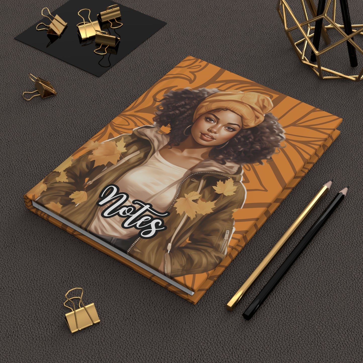 Trendy Hardcover Journal with Inspirational Notes, Motivational Gift for Writers, Students, Artists, Fall Vibes Notebook.