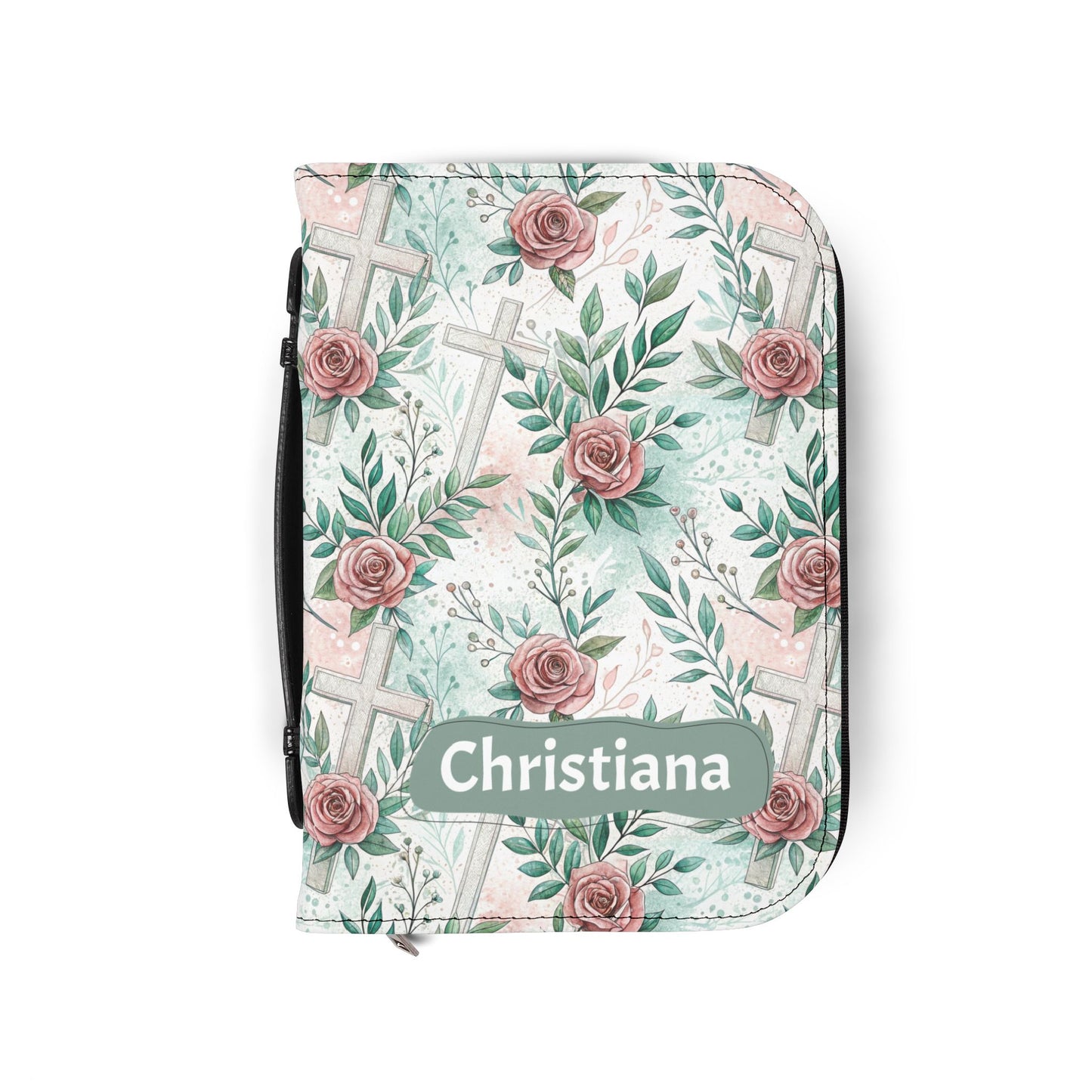 Floral Cross Bible Cover - Personalized Christian Journal Sleeve| Baptism | Christening | Anniversary | Birthday Gifts.