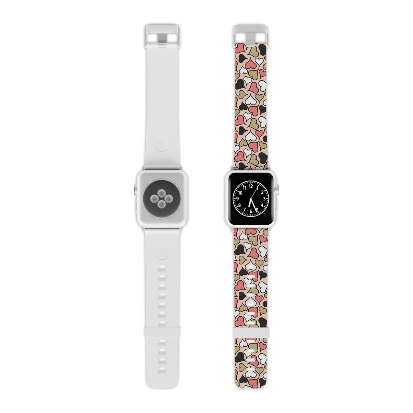 Love Heart Pattern Apple Watch Band, Style Accessory, Gift for Her, Valentines, Casual Wear, Holiday Fashion