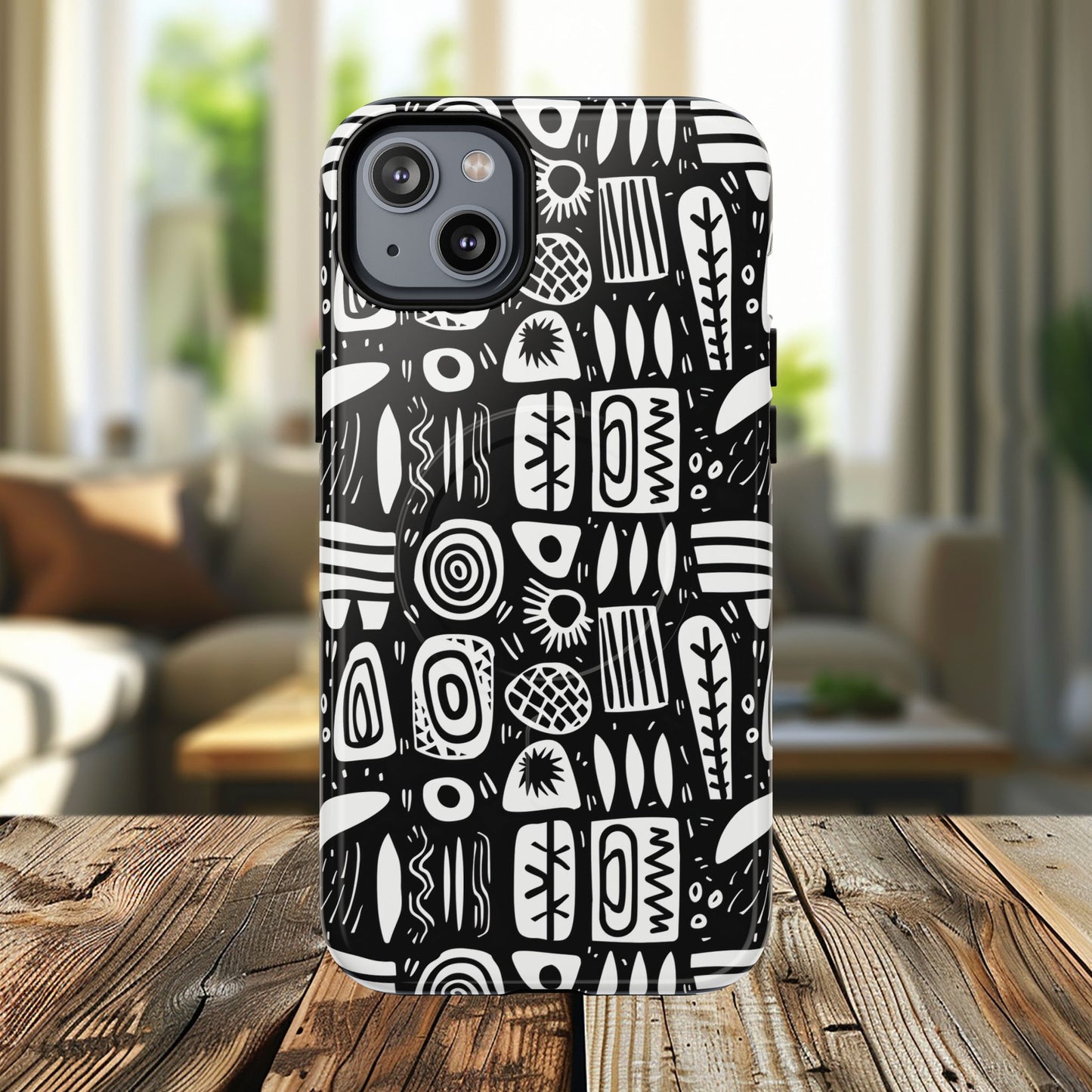 Modern Abstract Geometric Tough Magnetic Phone Case, Durable Phone Accessory, Gift for Him or Her, Artistic Design, Modern Decor