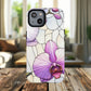 Orchid Grace Tough iPhone Magnetic Case, Protective iPhone Cover, Trendy Stained Glass Design, Floral Gift, Unique iPhone Accessory, Durable iPhone Case