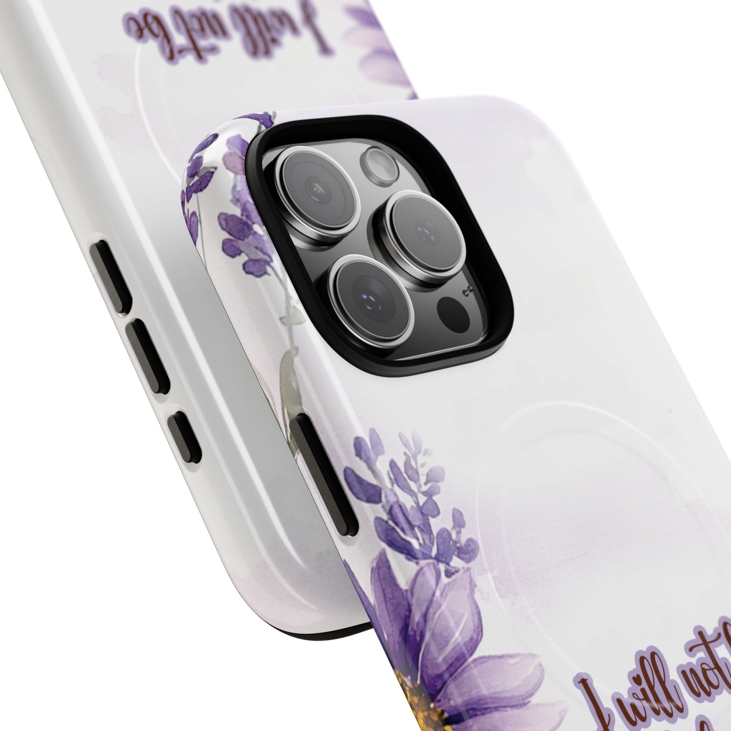 Floral Inspirational Tough iPhone Magnetic Case, Psalm 16:8 Gift, Faith Gift, MagSafe® iPhone® Tough Case, iPhone 14, iPhone 15, iPhone 16, Pro, Pro Max, Plus