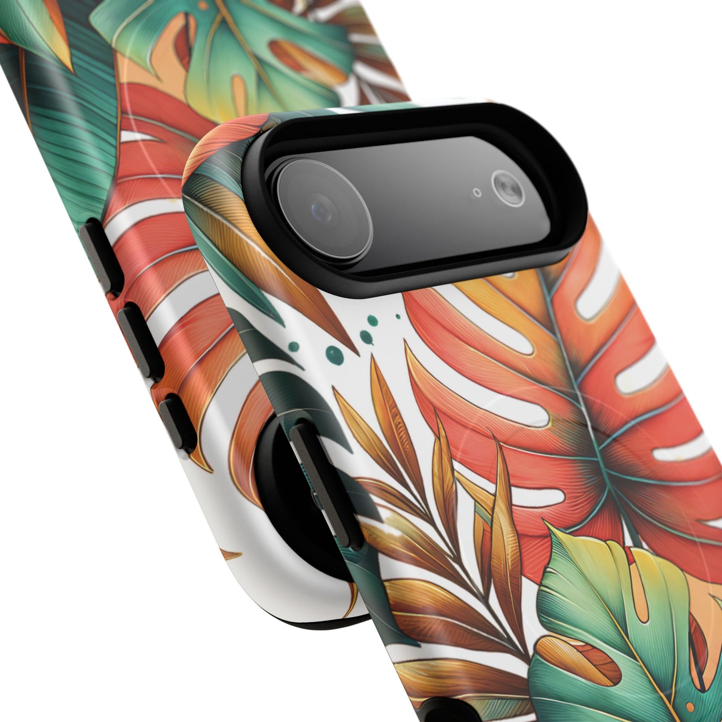 Tropical Monstera Leaf Phone Case - Stylish Tough Magnetic Cases, Floral Protection, Summer Vibe, Gift for Nature Lovers, Trendy Mobile Accessories