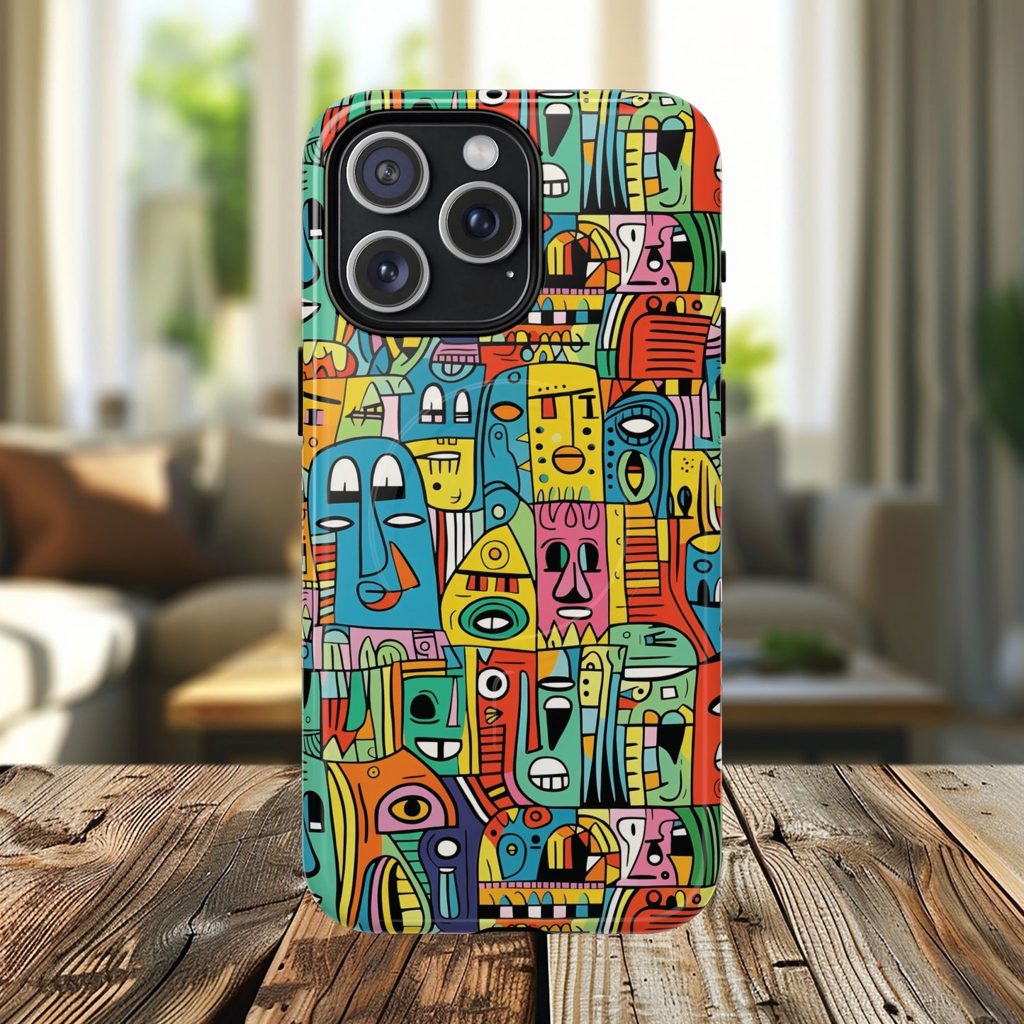 Vibrant Art Magnetic Phone Case, Colorful Protector, Unique iPhone Case, Gift for Artists, Trendy Tech Accessory