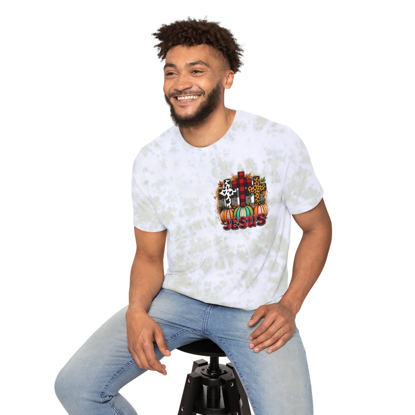 Faithful Harvest Cross Unisex FWD Fashion Tie-Dyed T-Shirt