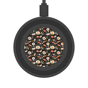 Blossom Elegance: Noir Garden Floral Wireless Charging Pad - Stylish & Eco-Friendly Phone Charger