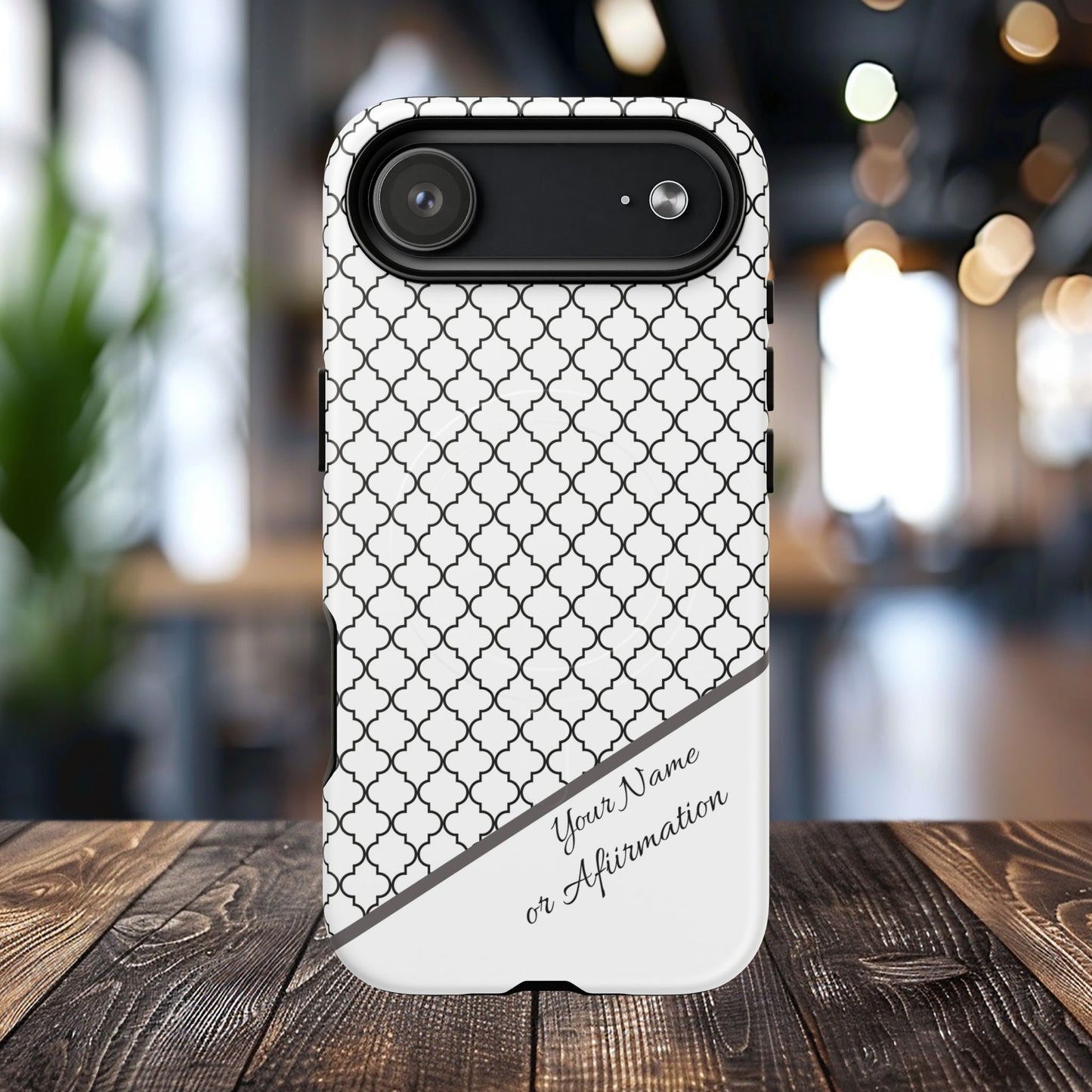 Personalized Casablanca Charm Tough MagSafe Magnetic Case, Modern Design, Gift for Him/Her, Holiday Gift, Monochrome iPhone Case