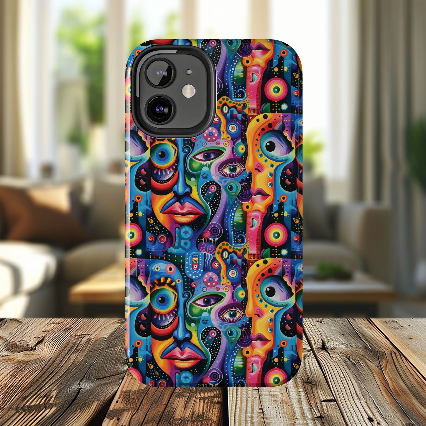 Psychedelic Visions Vibrant Art iPhone and Samsung Phone Case - Stylish Tough Case for Artists & Creatives.