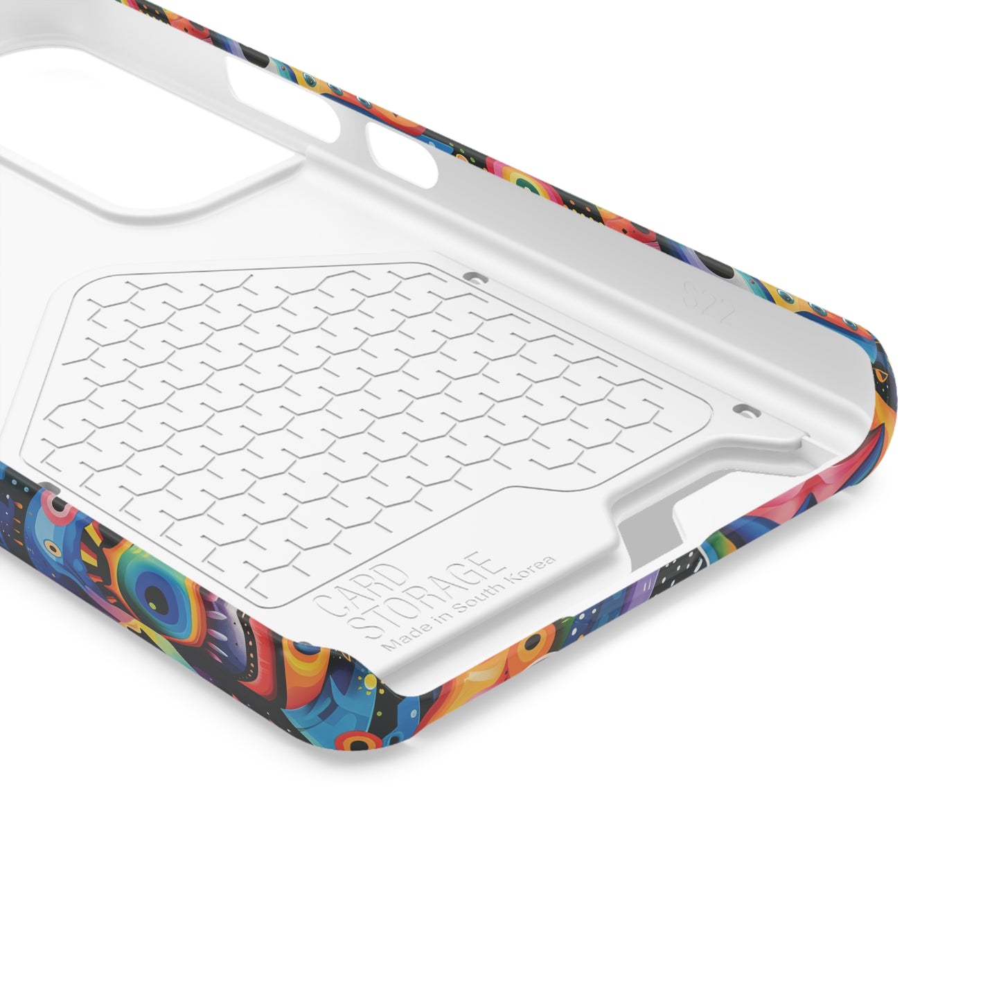 Psychedelic Visions Phone Case with Card Holder - Colorful and Stylish Design for Creatives