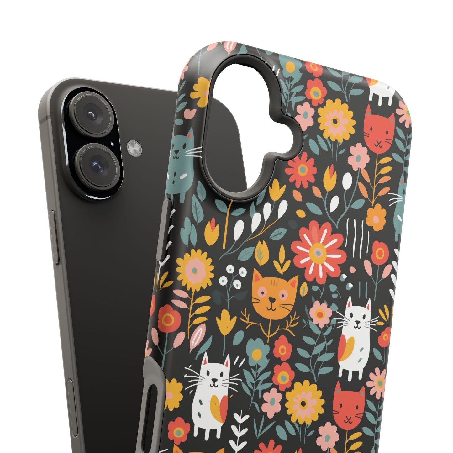 Whimsical Feline Garden Magnetic Tough iPhone Cases