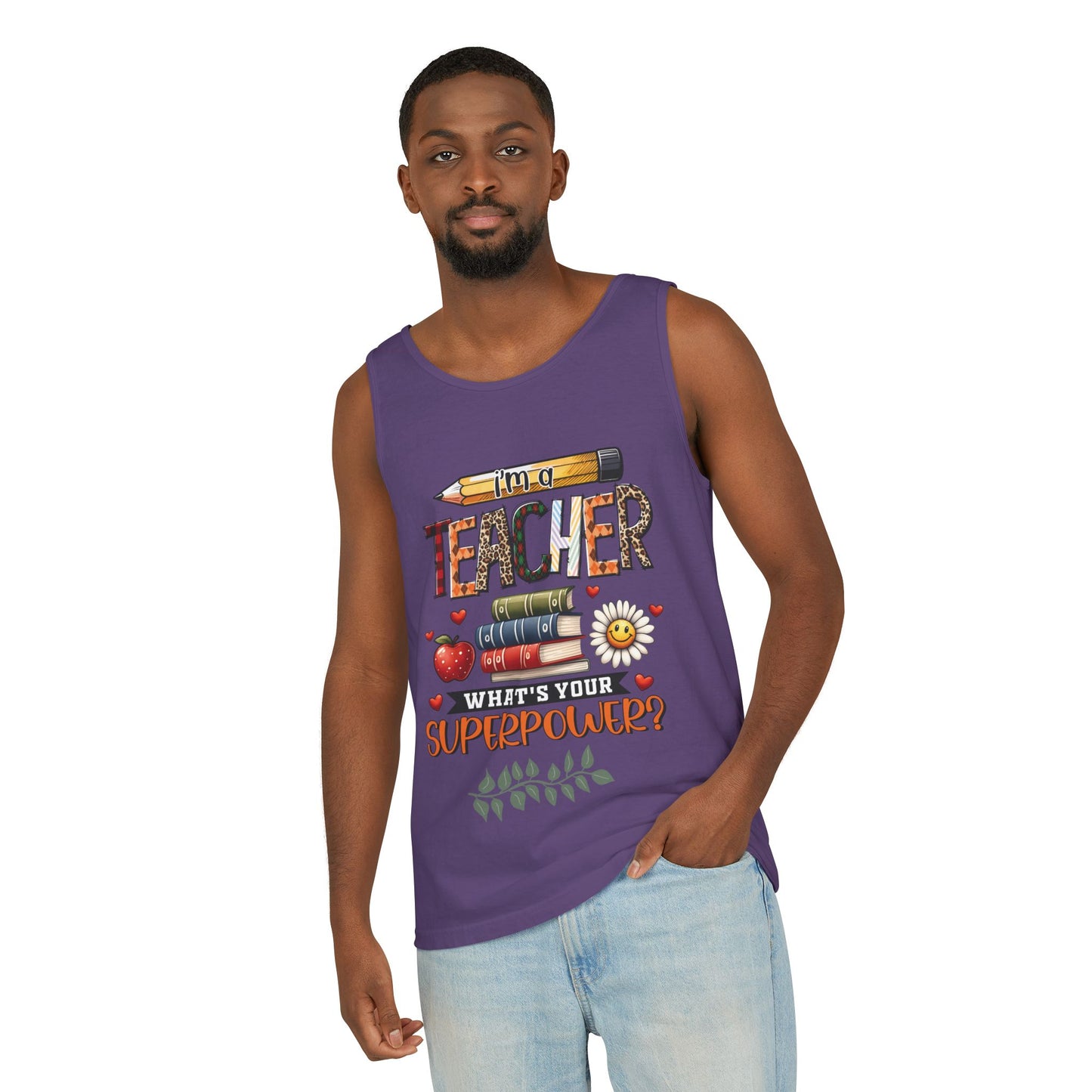 Teachers are Heros Unisex Garment-Dyed Tank Top