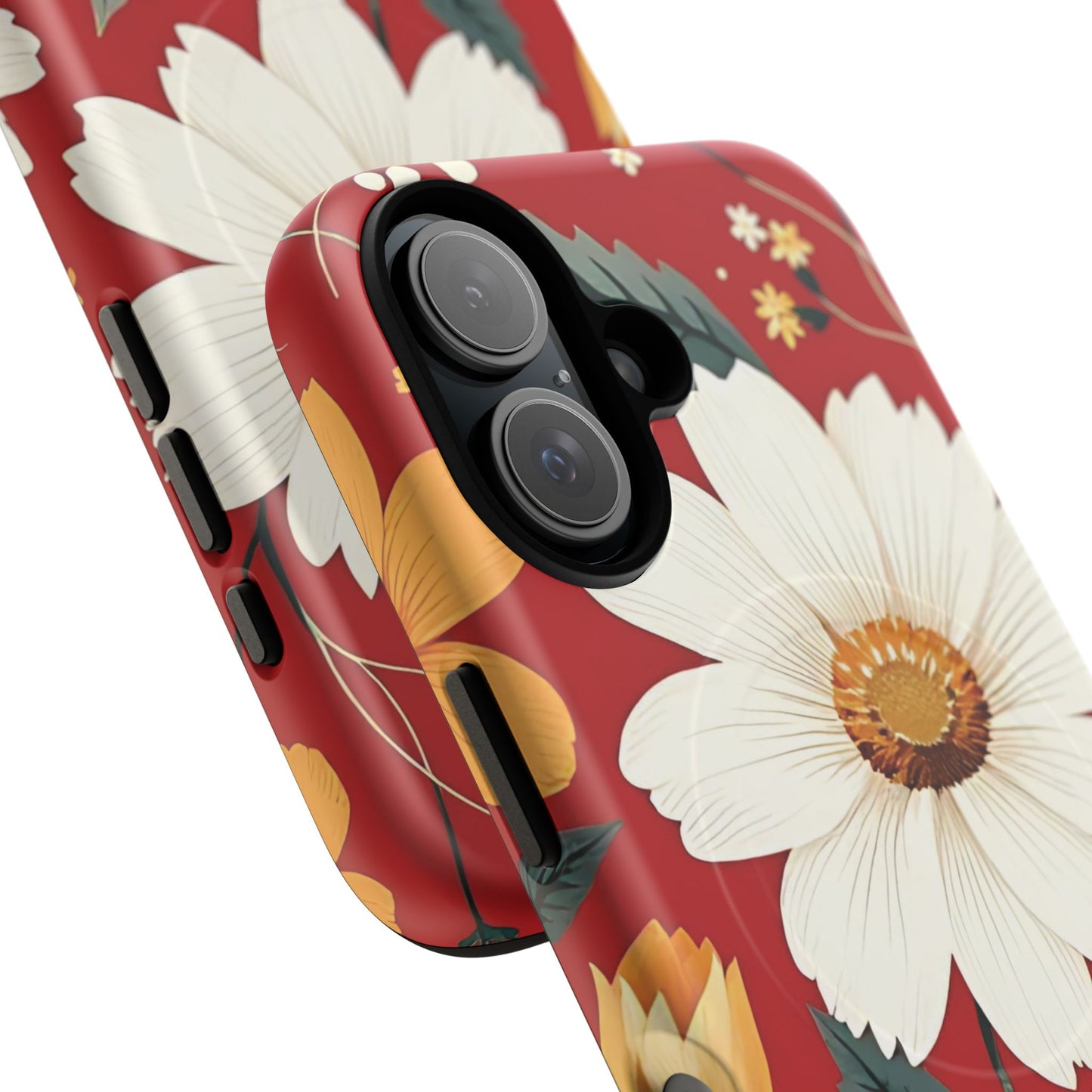 Floral Fusion Tough Magnetic Phone Case | Flower Design, Durable Protective Cover, Gift for Her, Spring Style, Unique Phone Accessory.
