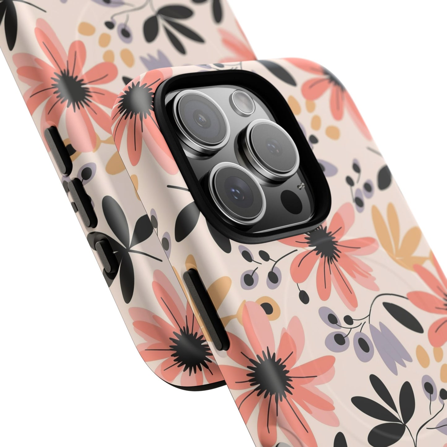 Stylish Soft Petal Noir iPhone Case, Floral iPhone Accessory for Her, Tough iPhone Magnetic Cases, Trendy iPhone Cover, Gift for Friends, Summer Vibes