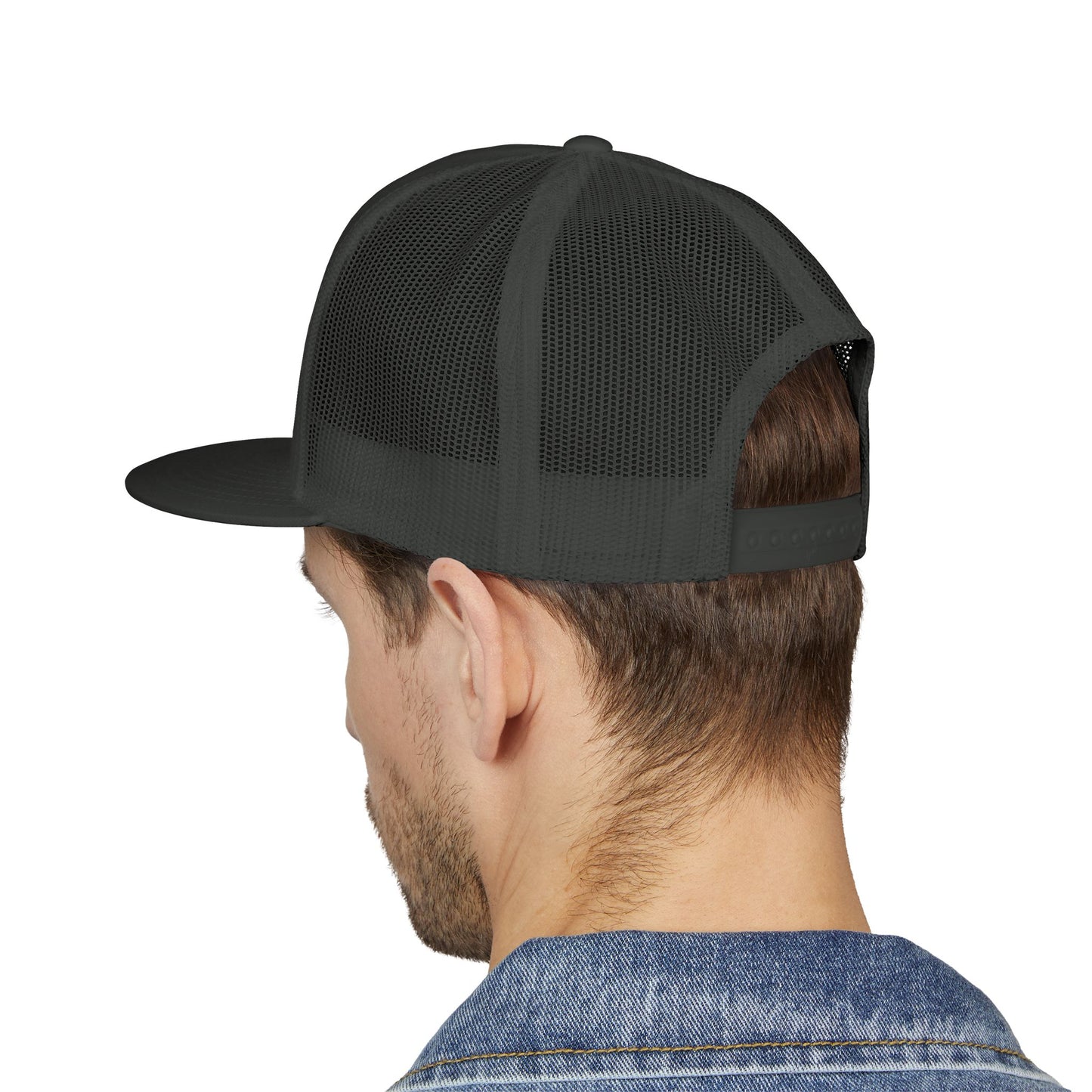 Red 'ELOHIM, GENESIS 1:1'  Embroidered 5 Panel Trucker Cap | Casual Style Hat, Adjustable, Unisex, Perfect Gift for Outdoors, Festivals, Daily Wear