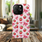 Strawberry Blush Coquette Magnetic Tough iPhone Cases - Funky Fruit Cases, Floral iPhone Cover, Trendy Gifts, iPhone Accessories, Strawberry Lover