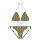 Brown Tropical Bliss Strappy Bikini Set (AOP)