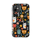 Whimsical Feline Garden iPhone and Samsung Tough Phone Cases