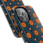 Saffron Tile Bloom Vibrant Floral Tough Magnetic iPhone Case, Durable iPhone Cover, Gift for Her, Floral Design, Unique iPhone Protection.