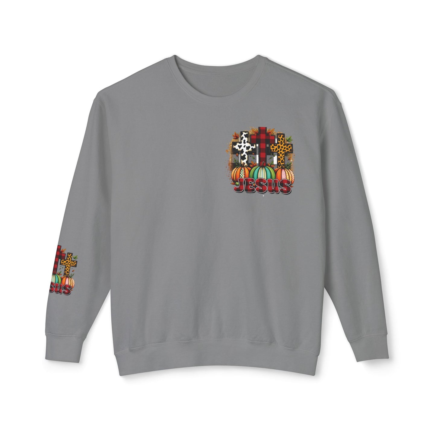 Faithful Harvest Cross Unisex Lightweight Crewneck Sweatshirt